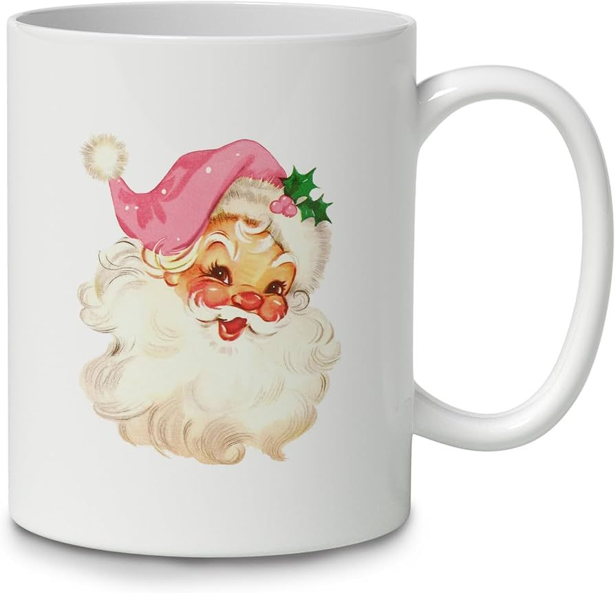DOTAIN Christmas Mugs,Santa Mug,Vintage Santa Mugs,Pink Christmas Mug,Pink Christmas Coffee Mugs,... | Amazon (US)