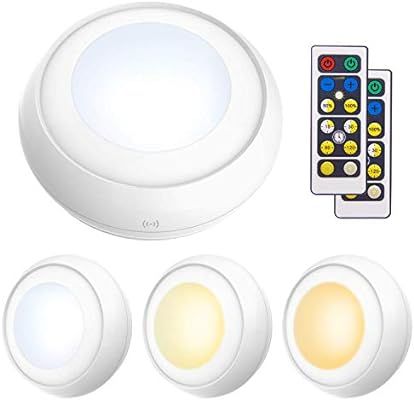 LUXSWAY Battery Powered Push Lights, Wireless Puck Lights, Dimmable Under Cabinet Lights with Nat... | Amazon (US)