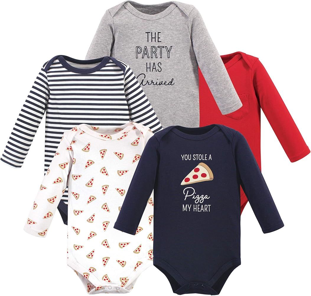 Amazon.com: Hudson Baby Unisex Baby Cotton Long-Sleeve Bodysuits Pizza, 9-12 Months: Clothing, Sh... | Amazon (US)