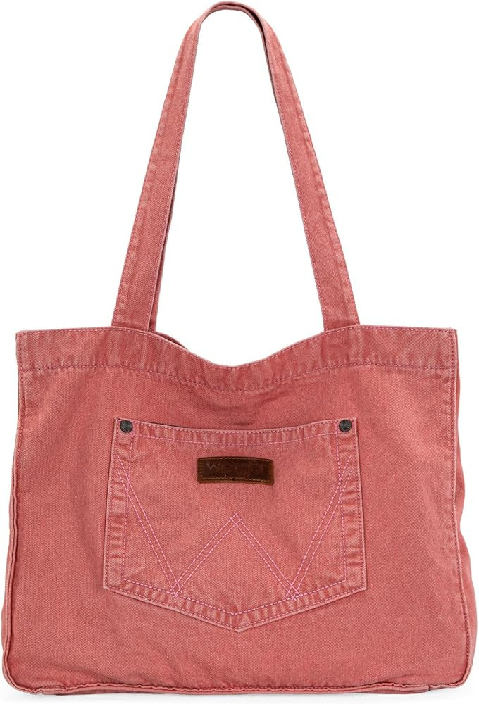 Montana West x Wrangler Denim Tote Bag for Women Large Tote Purse Shoulder Bag for Work Travel | Amazon (US)