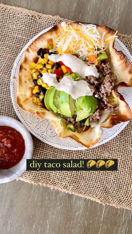 Easy to make dinner idea 🌮🌮🌮 taco salad bowl mold linked below! I ordered these in the large. 

#LTKFind #LTKunder50 #LTKhome