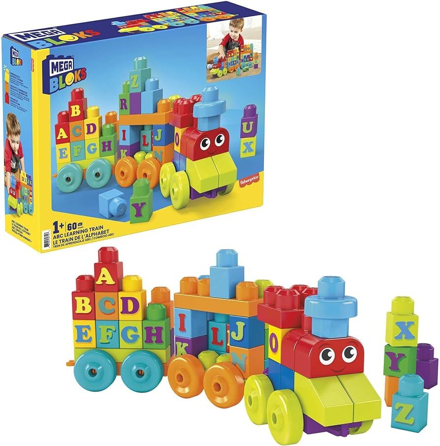 MEGA BLOKS Fisher-Price ABC Blocks Building Toy, ABC Learning Train with 60 Pieces for Toddlers, ... | Amazon (US)