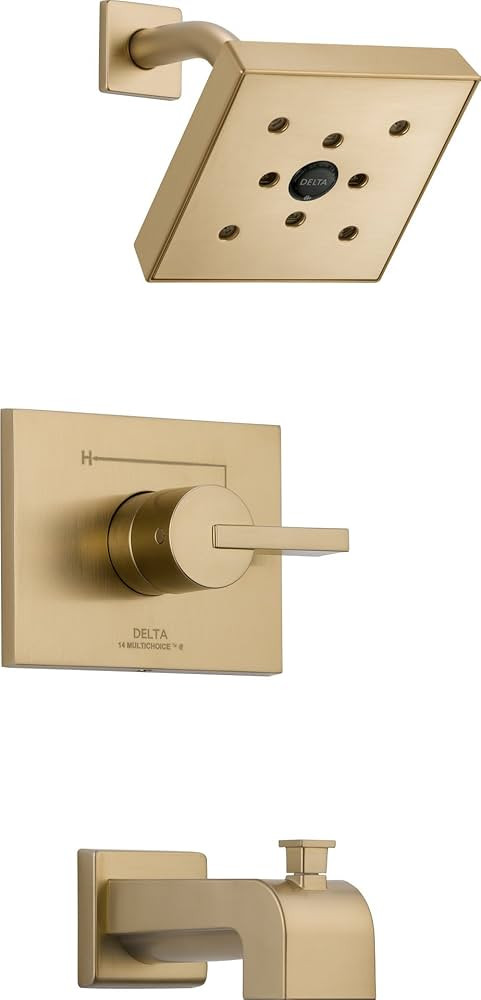 Delta Faucet T14453-CZH2O Vero Monitor 14 Series Tub and Shower Trim, Champagne Bronze | Amazon (US)