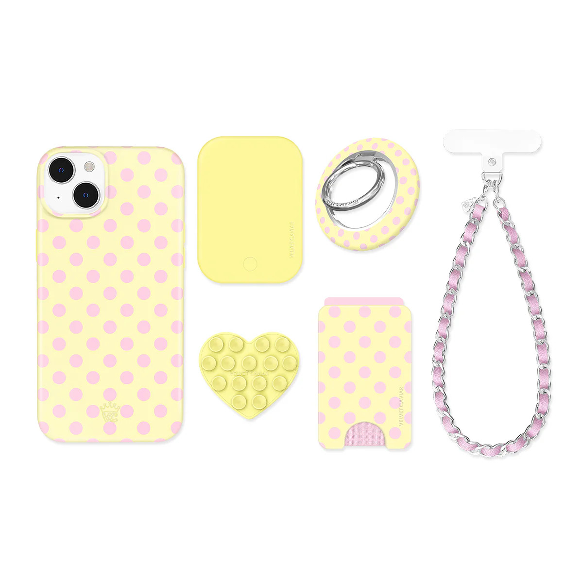Buttercream Polka Dot iPhone Bundle Set | Velvet Caviar