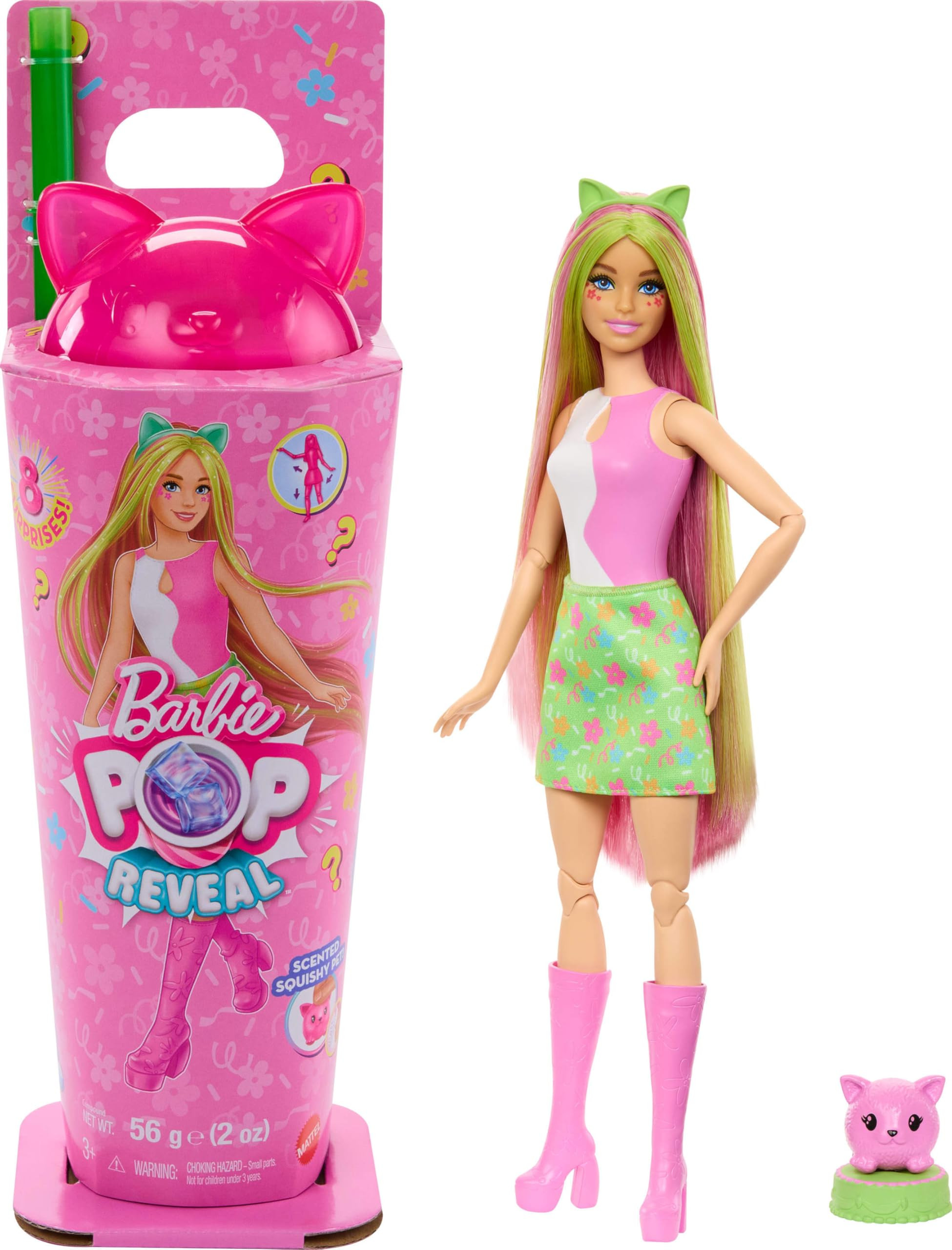 Barbie Pop Reveal Series Doll & Accessories Set, Shakes Series, Scented Cute Kitten Fashion Doll ... | Amazon (US)