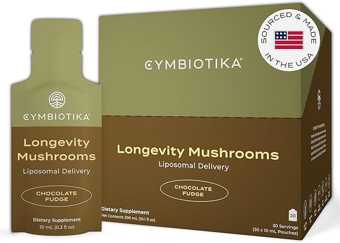 CYMBIOTIKA Liposomal Mushroom Supplement with Lion's Mane, Turkey Tail, B-Vitamins, Cordyceps & R... | Amazon (US)