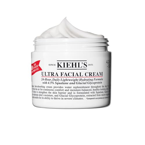 Kiehl's Ultra Facial Cream, with 4.5% Squalane to Strengthen Skin's Moisture Barrier, Skin Feels Softer and Smoother, Long-Lasting Hydration, Easy and Fast-Absorbing, Suitable for All Skin Types | Amazon (US)