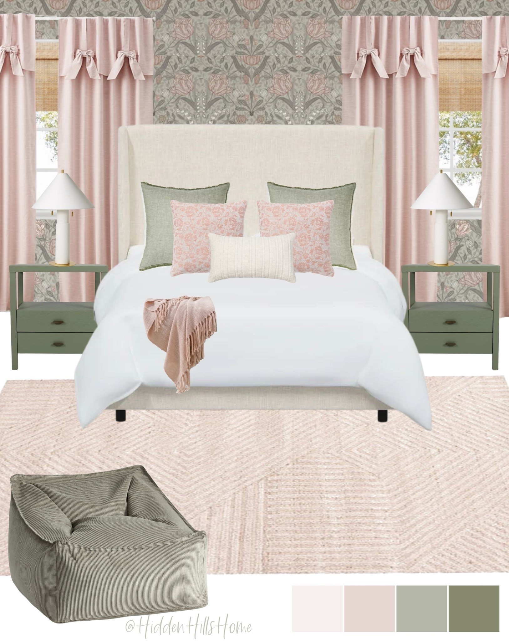 Girls bedroom decor mood board, girls room design, home decor, pink and green girls bedroom mood board, cute kids room ideas #girlsroom

#LTKHome #LTKSaleAlert #LTKKids