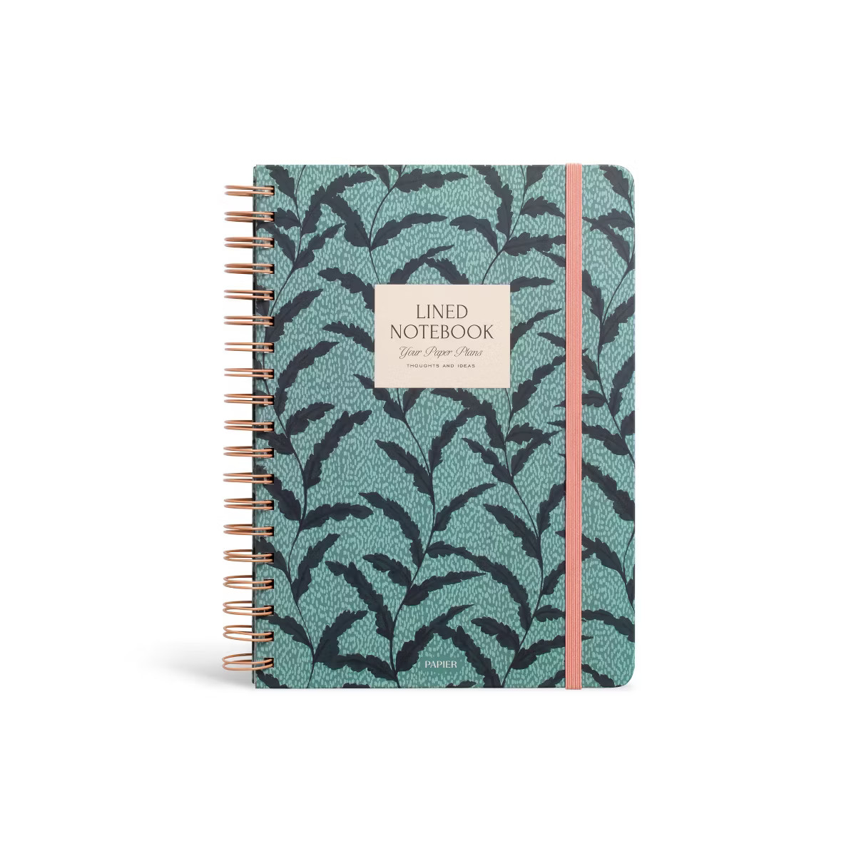 Papier 150pg Ruled Notebook 9.84"x7.48" Spiral Leafy Vines | Target