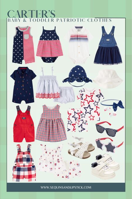 Carter’s has baby and toddler Patriotic clothes and accessories! Great time to grab the kids Memorial Day Items and they can be used for the Fourth of July! 

#LTKkids #LTKbaby #LTKSeasonal
