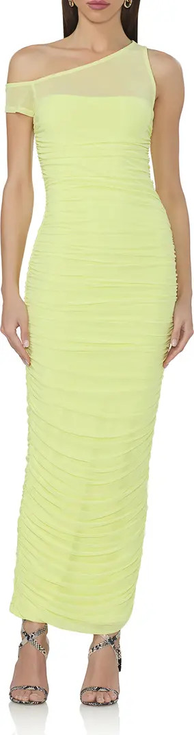 AFRM Biona One-Shoulder Ruched Mesh Maxi Dress | Nordstromrack | Nordstrom Rack
