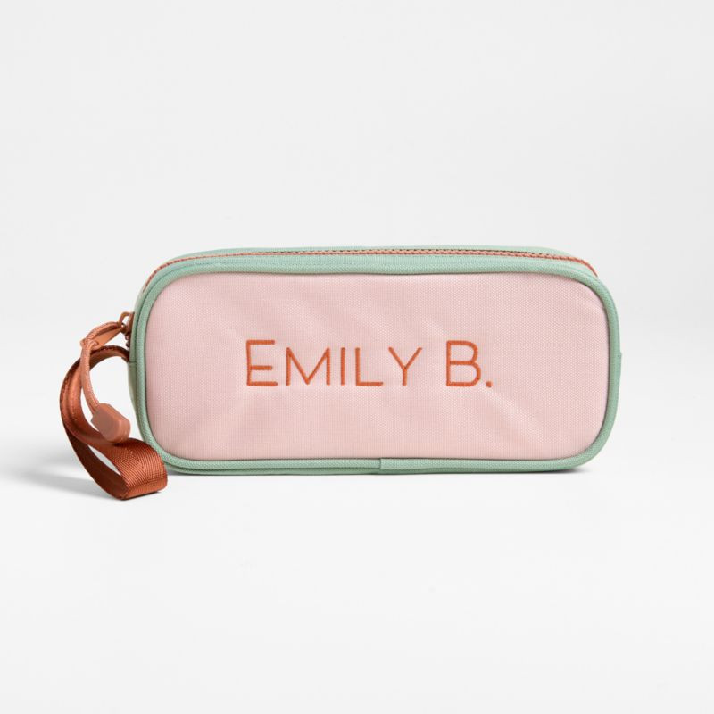 Dreamer Colorblock Pink and Mint Green Soft Kids Pencil Case + Reviews | Crate & Kids | Crate & Barrel