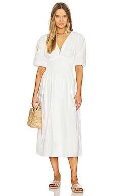 FAITHFULL THE BRAND Agnata Midi Dress in White from Revolve.com | Revolve Clothing (Global)