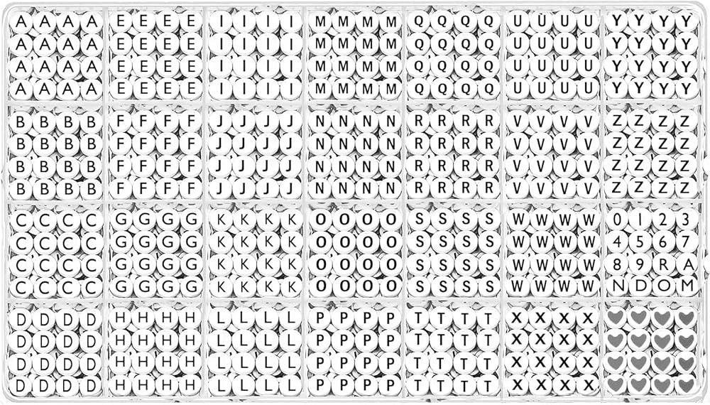 Alphabet Beads A-Z 1400Pcs Letter Beads, Acrylic 4x7mm Round Letter Beads Kits,Black Digit and Co... | Amazon (US)
