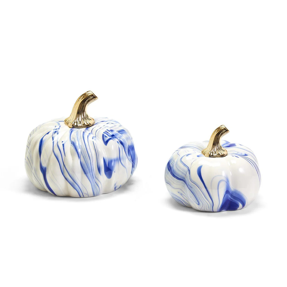 Marbled Blue and White Pumpkins | Dress & Dwell