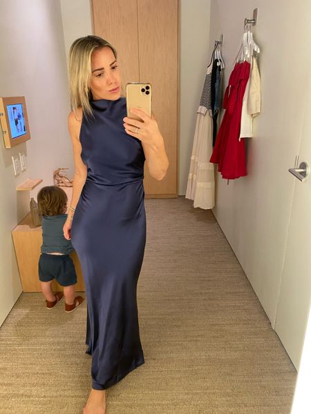 The chicest blue dress. Perfect for a wedding or cocktail event.

Dress also comes in other colors.

I’m 5’1 for height reference and this fits true to size. 

Navy dress, wedding guest dress, summer gala dress, vacation dress 

#LTKWedding #LTKStyleTip #LTKTravel