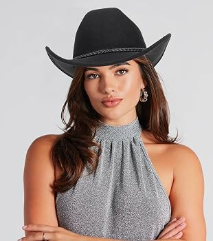 Western Cowboy Hat for Men Women Classic Roll Up Fedora Hat with Buckle Belt(Size:S-M) | Amazon (US)