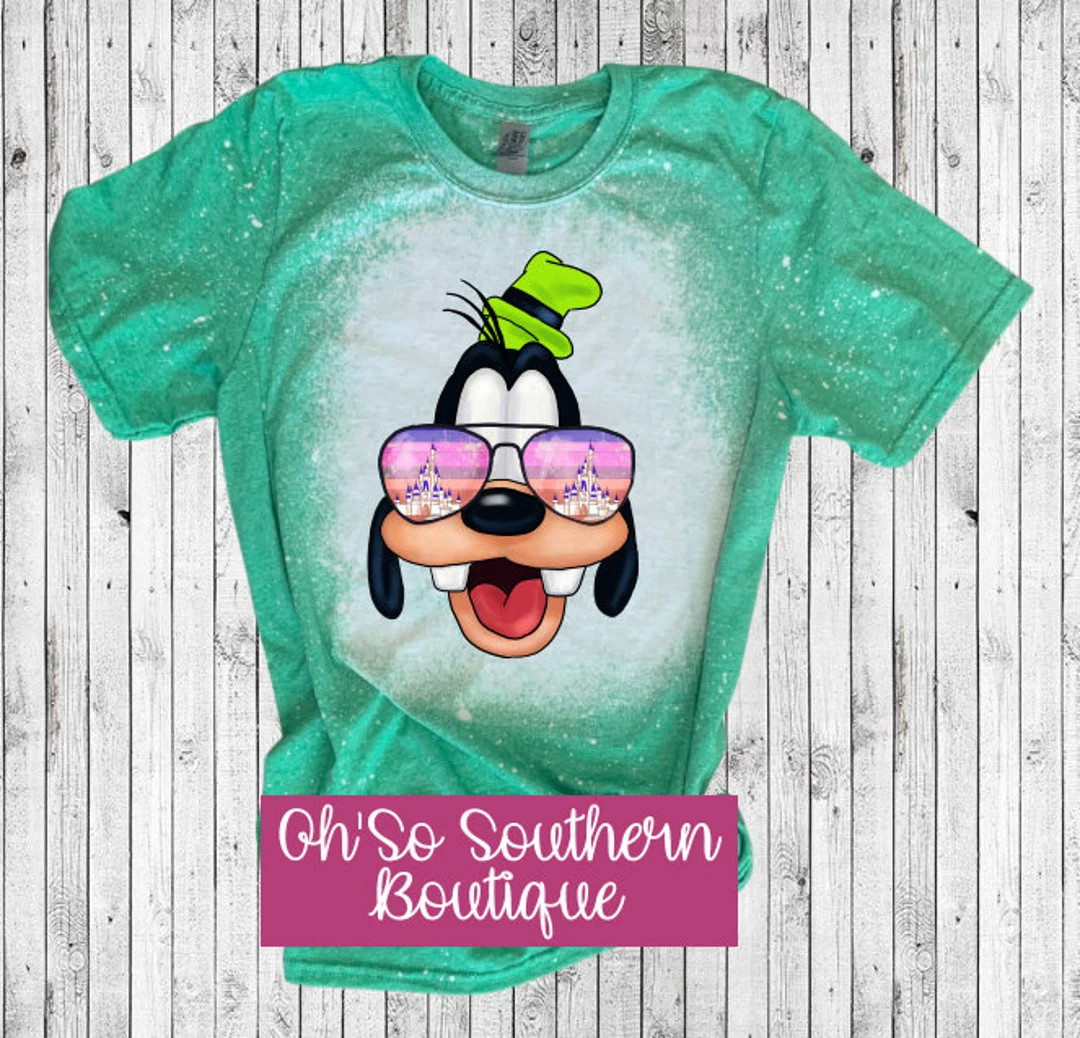 Goofy Castle Sunglasses Bleached Shirt | Etsy (US)