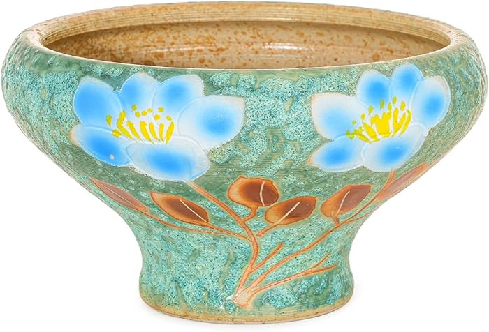 Sungmor 9.6 Inch Large Succulent Plant Pots, Pretty Hand Painted Ceramic Planter with Drainage, I... | Amazon (US)