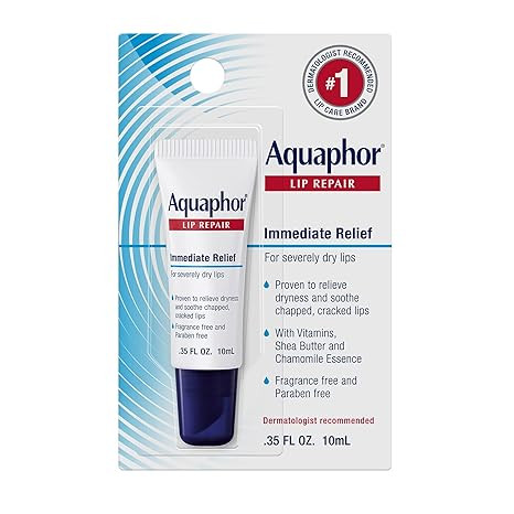 Aquaphor Lip Repair Ointment - Long-lasting Moisture to Soothe Dry Chapped Lips - .35 fl. oz. Tub... | Amazon (US)