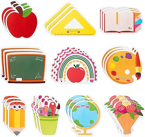 Xqumoi 30 Pack Teacher Notepads Set Total 600 Sheets, Book Pencil Ruler Blackboard Shaped Self St... | Amazon (US)