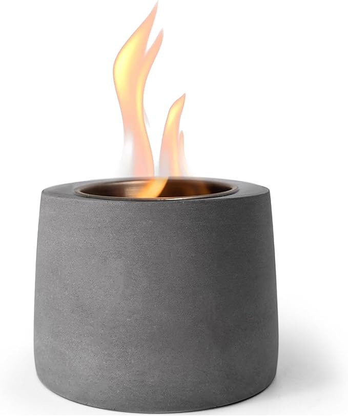 Table Top Fire Pit Bowl - Concrete Tabletop Fireplace Indoor Outdoor Decor Portable Mini Personal... | Amazon (US)