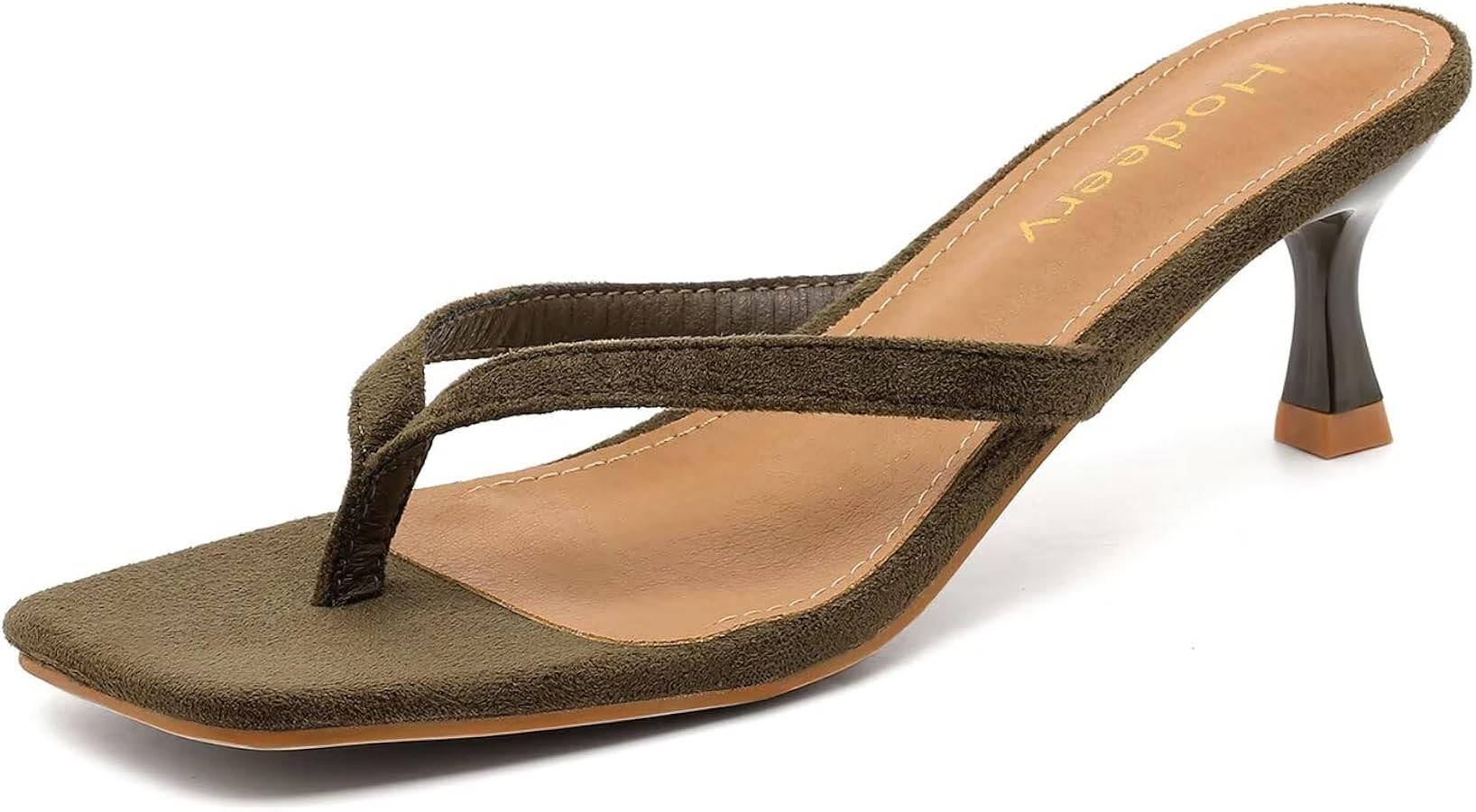 Women's Kitten Heels Thong Sandals Open Square Toe Flip Flop Low Heels 2.5 Inch Slip On Sexy Wome... | Amazon (US)
