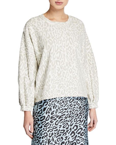 Rebecca Minkoff Rosie Leopard-Print Sweatshirt | Neiman Marcus