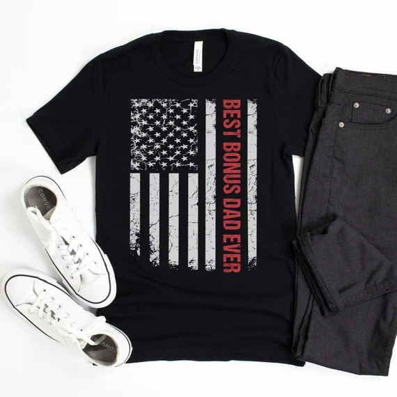 Best Bonus Dad Ever Shirt, Stepdad Father's Day Gift, Stepfather Shirt from Stepdaughter, Step Pa... | Etsy (US)