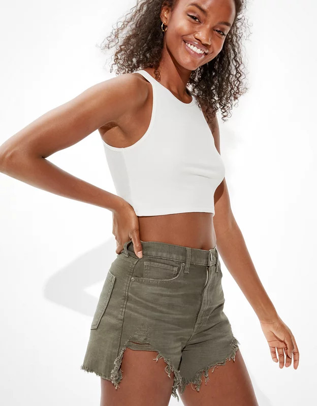 AE Highest Waist Denim Mom Shorts | American Eagle Outfitters (US & CA)