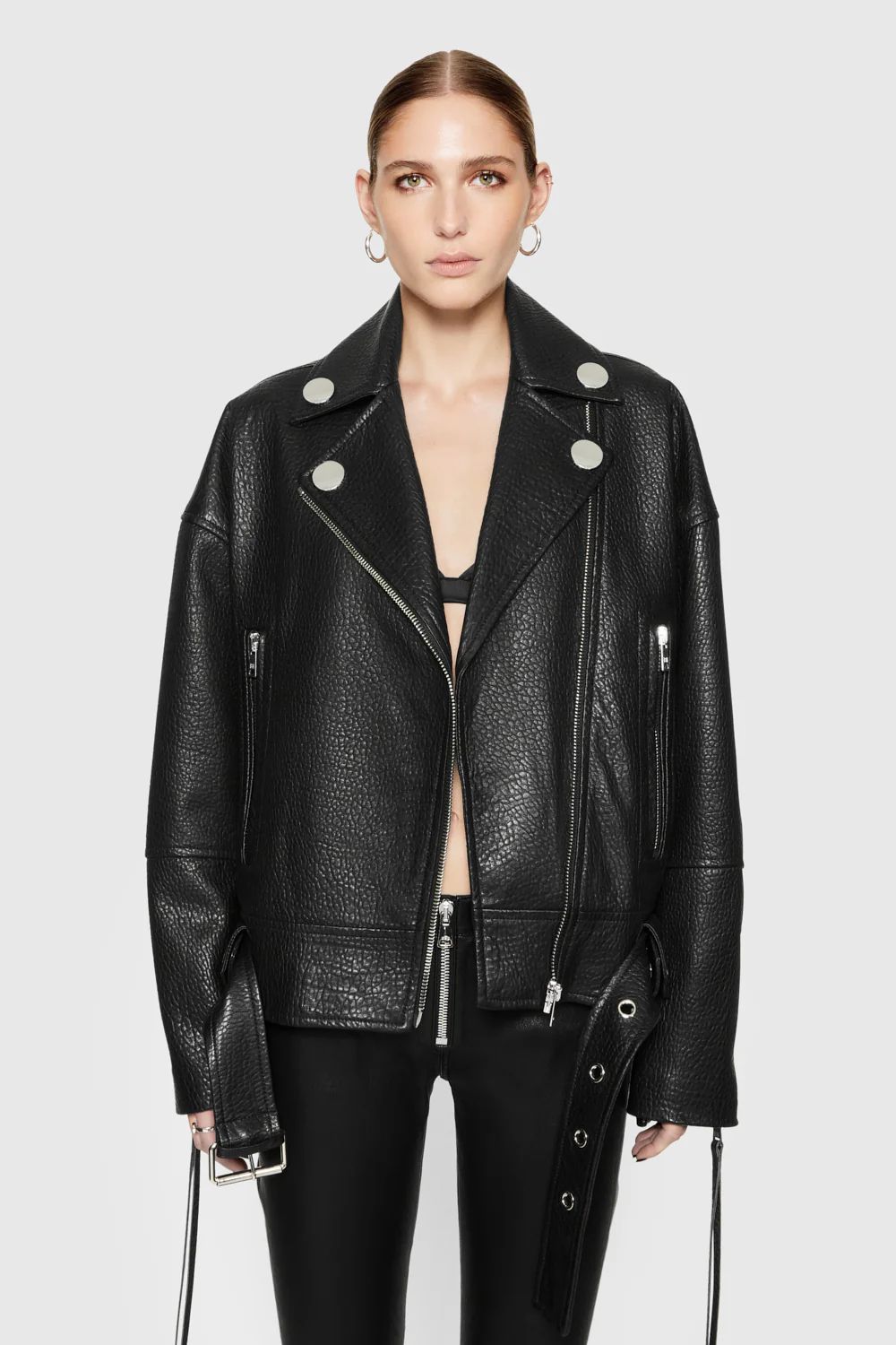 Stevie Oversized Leather Moto Jacket | Rebecca Minkoff
