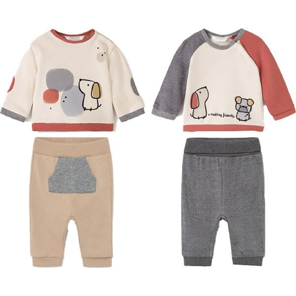 4pc Puppy Outfit Set, Cream | Maisonette