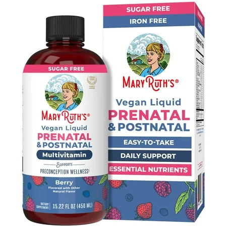 MaryRuth Organics Prenatal & Postnatal Multivitamin Liquid, Berry, Sugar-Free, 15 fl oz | Walmart (US)