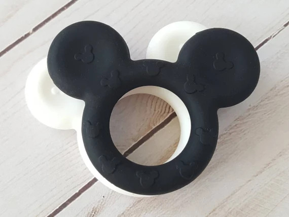 Mouse ears silicone Baby toy.  BPA free. Baby shower gift for an expectant mother. White or Black | Etsy (US)