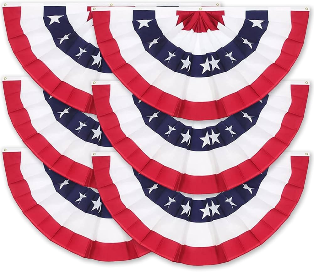 2 x 4 Ft American Pleated Fan Flag, USA Patriotic Half Fan Bunting Flag,4th of July Decorations F... | Amazon (US)