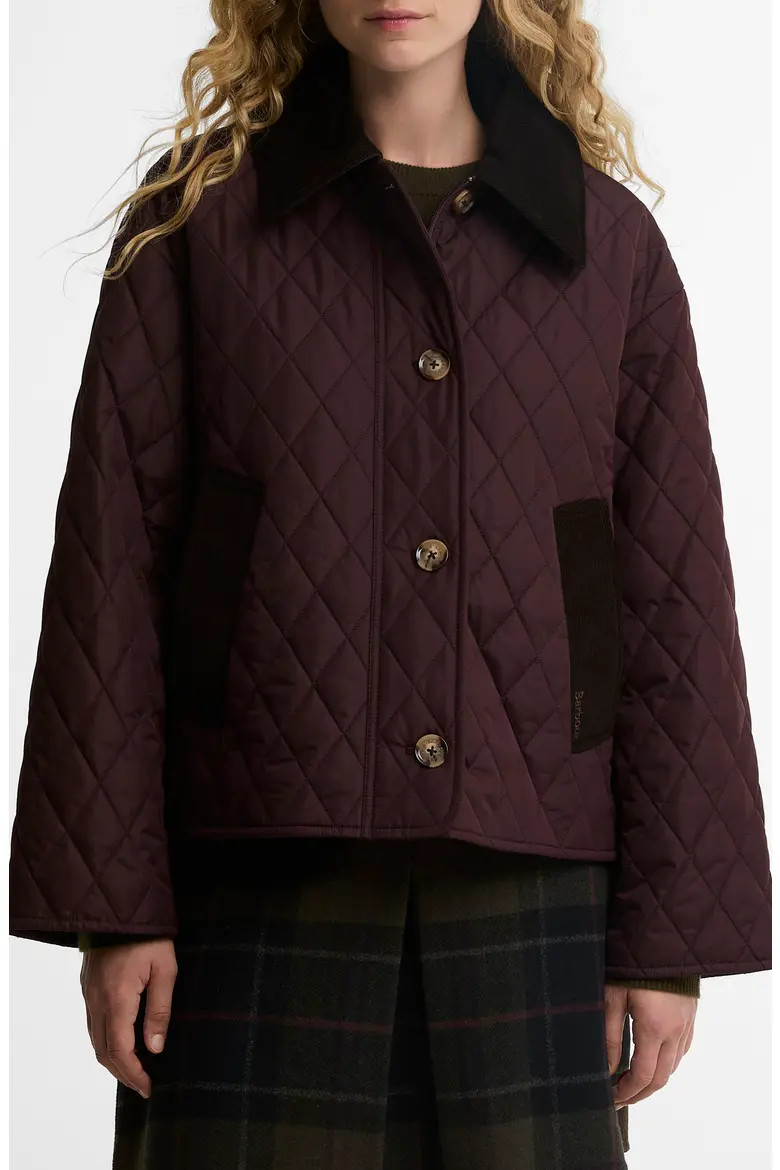 Barbour Moira Quilted Jacket in Fig/shadow Classic at Nordstrom, Size 6 | Nordstrom