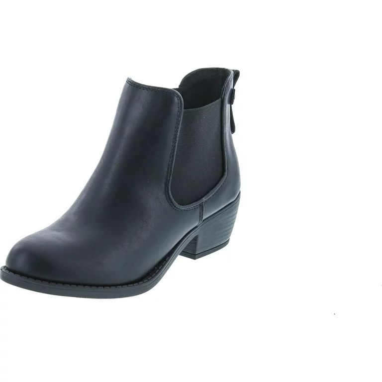 Soda Women's Chelsea Faux Leather Elastic Side Panel Ankle Boots, Black, 7.5 | Walmart (US)