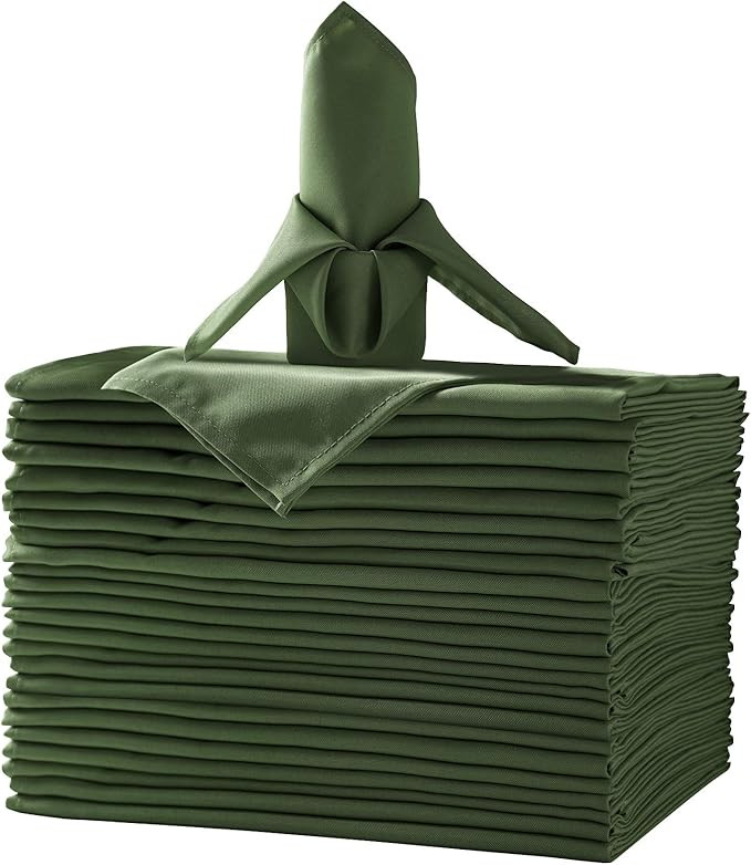 25pcs Polyester Cloth Napkins - 20 x 20 inch Willow Washable Dinner Napkins with Hemmed Edges for... | Amazon (US)