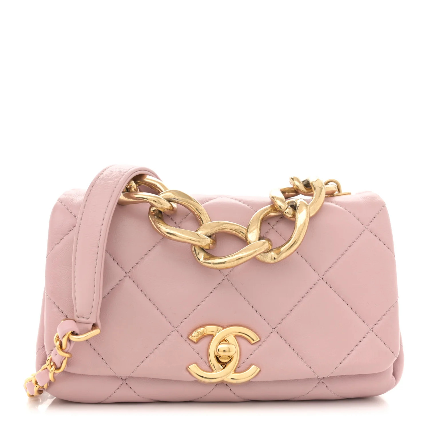 Lambskin Quilted Mini Color Match Flap Light Pink | FASHIONPHILE (US)