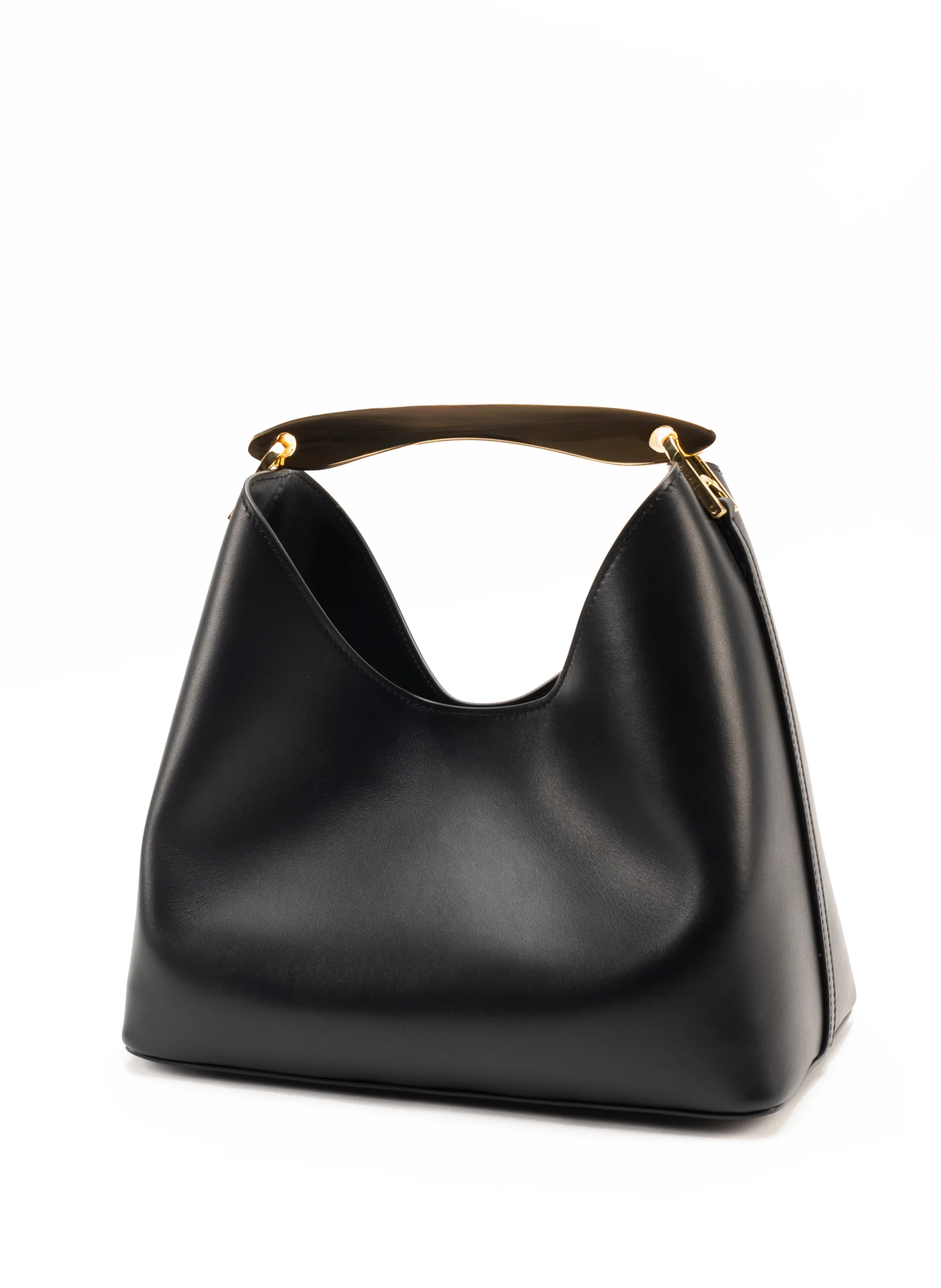 Boomerang Leather Black Gold - Leather Handbags for Women - Elleme | Elleme