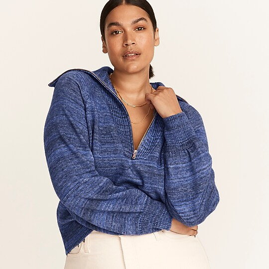 Italian space-dyed half-zip sweater | J. Crew US