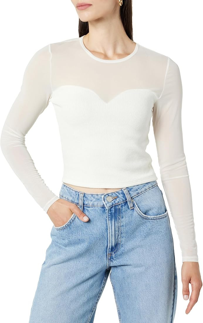 The Drop Women's Martina Sweetheart Mesh Top | Amazon (US)