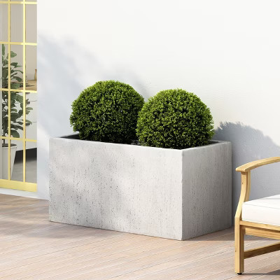 XIYUYEU Stylish Raised Durable Outdoor Large Plant Pot Square Planter for Patios, Gardens,Vegetables, Herbs, Flowers, White | Target