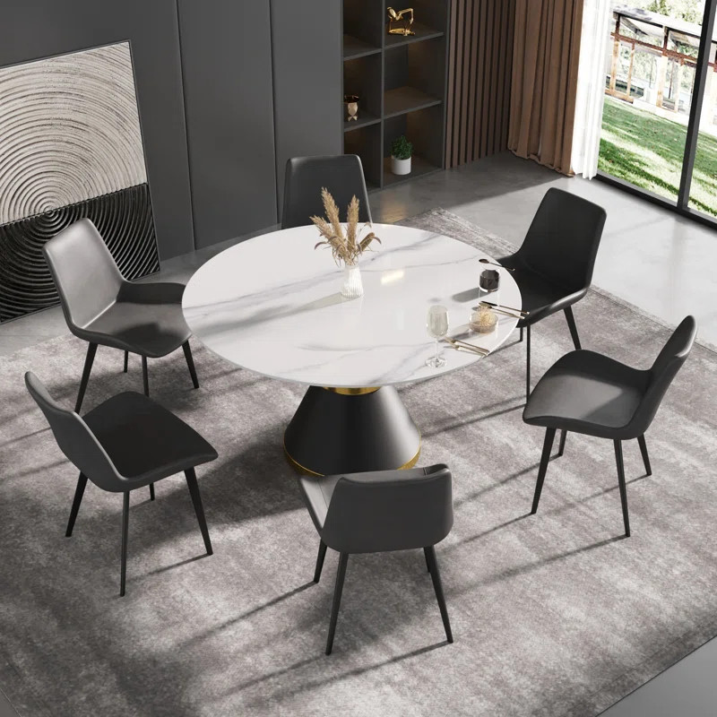 Round Stone Dining Table for Modern Living Room, Home | Wayfair North America