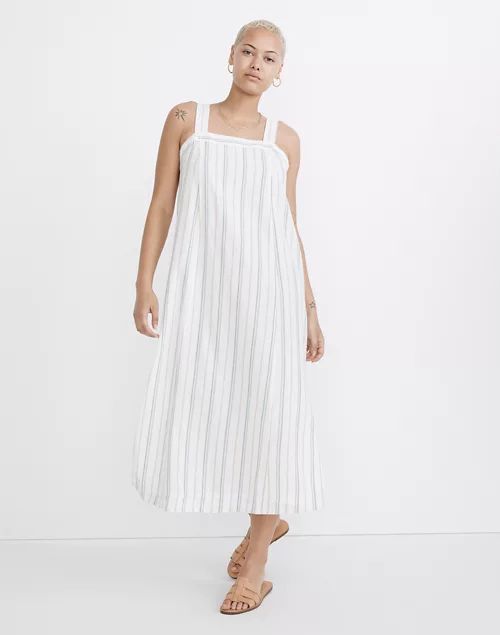 Linen-Cotton Princess-Seamed Midi Dress in Stripe | Madewell