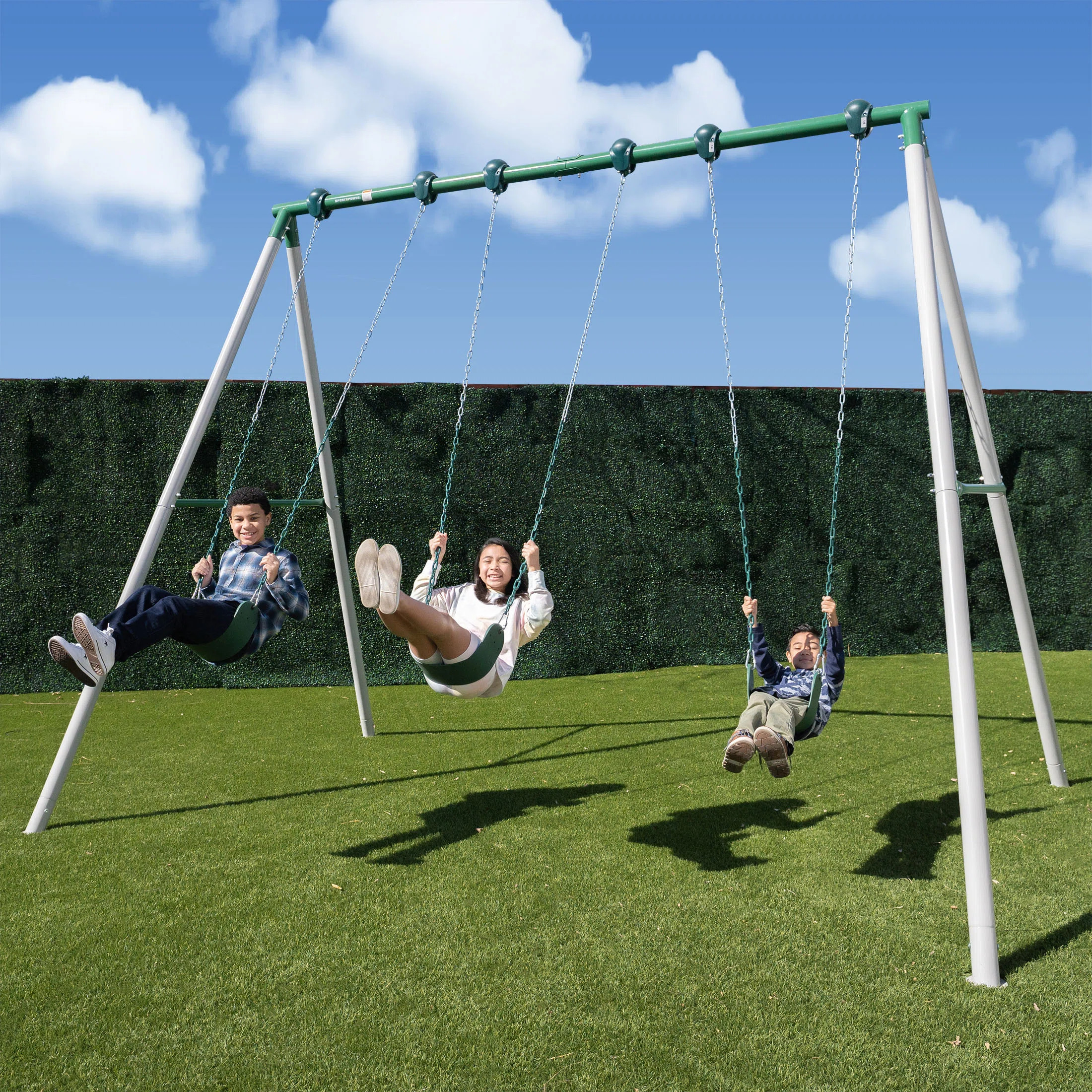 Sportspower Everest 9.5' Metal Swing Set with 3 Belt Swings | Wayfair North America