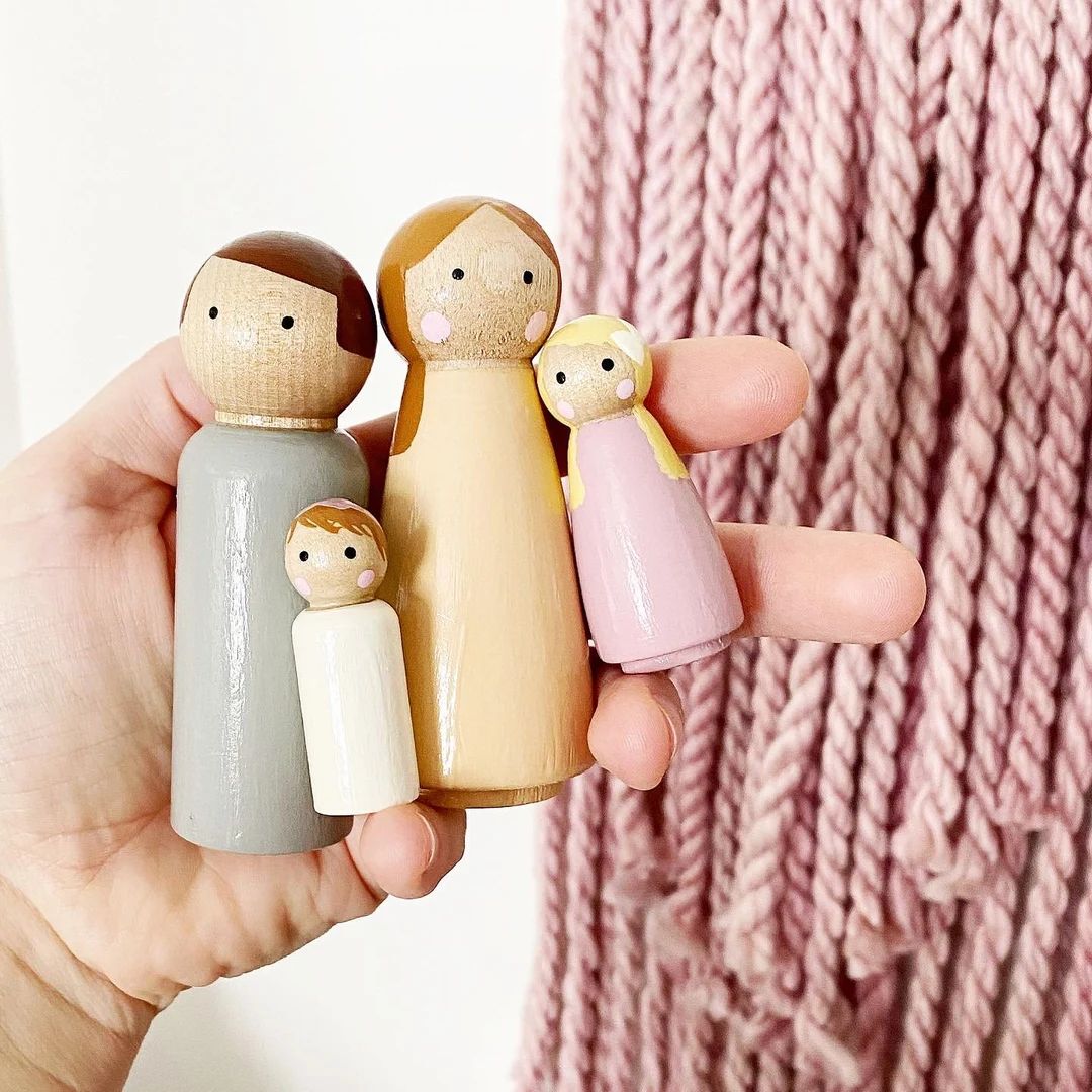 SIMPLE Custom Peg Doll Family - Etsy | Etsy (US)
