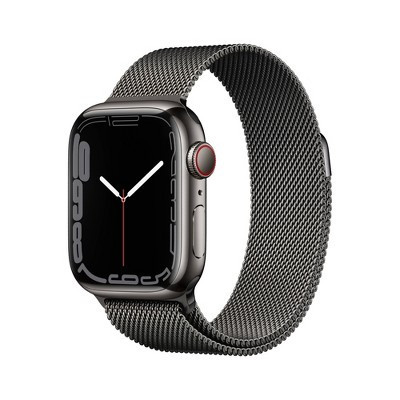 Apple Watch Series 7 GPS + Cellular, 41mm Graphite Stainless Steel Case with Graphite Milanese Loop | Target