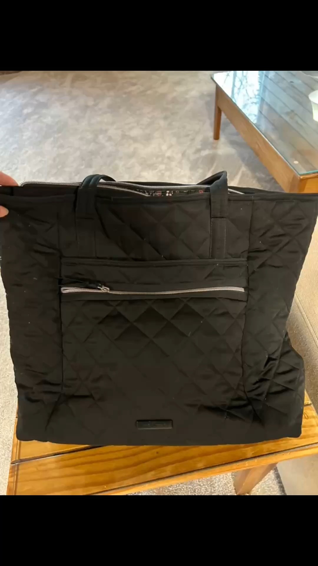 I love my Vera Bradley performance twill tote.  I like the subtle solid exterior and the fact that it wipes clean. Also fits perfectly under the seat on an airplane.
#verabradley
#travelbag
#laptopbag

#LTKStyleTip #LTKTravel #LTKWorkwear