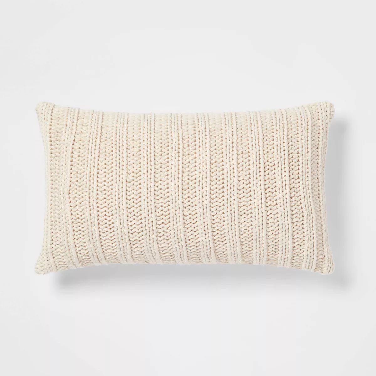 Oversized Chunky Rib Knit with Linen Reverse Throw Pillow - Threshold™ | Target